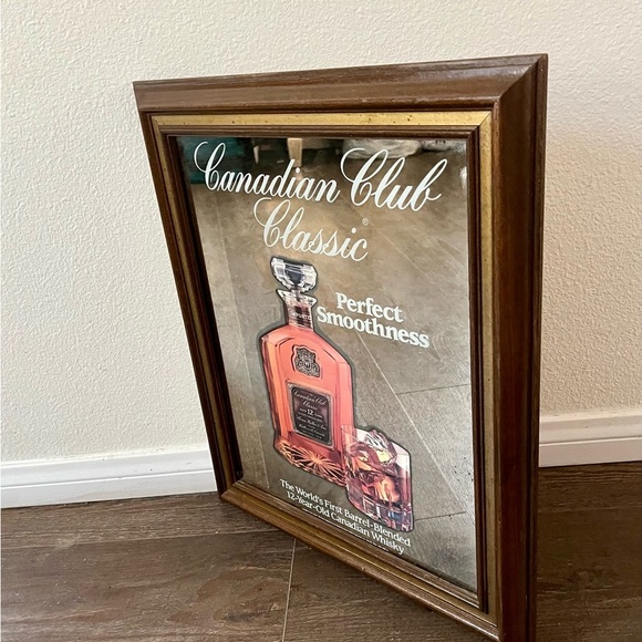 Framed Mirror Canadian Club Classic 12-year -old Canadian Whisky 17/20 Inches - Picture 10 of 11